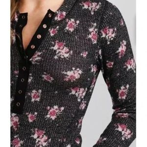 Free People One Of The Girls Printed Henley Top